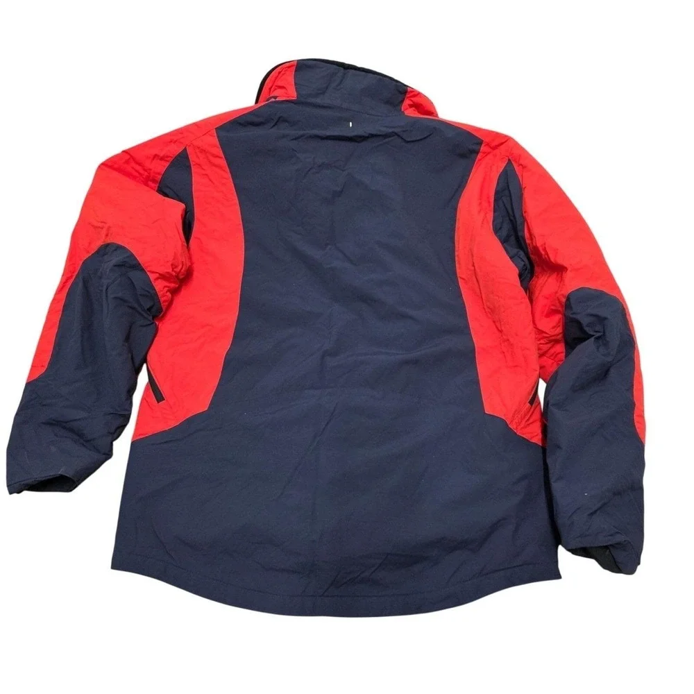 Vintage Polo‎ Ralph Lauren Jacket Mens Red Navy Blue Winter Coat Outerwear Large